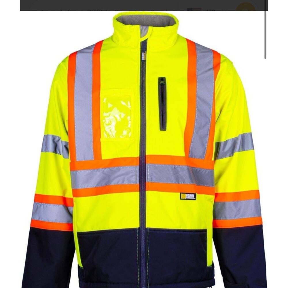 Hi-Vis Yellow Softshell Jacket - Waterproof and Breathable Holmes 2XL